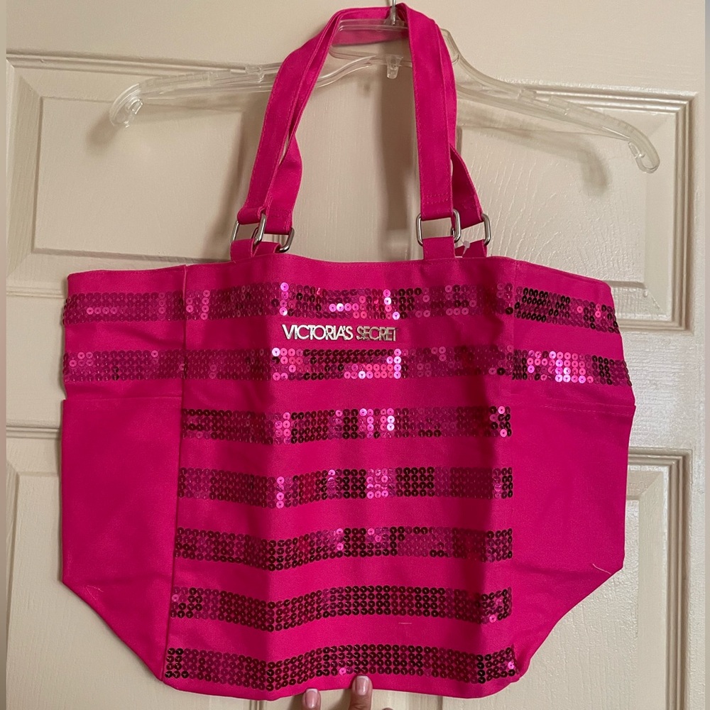 Victoria's Secret Hot Pink Sequin Tote